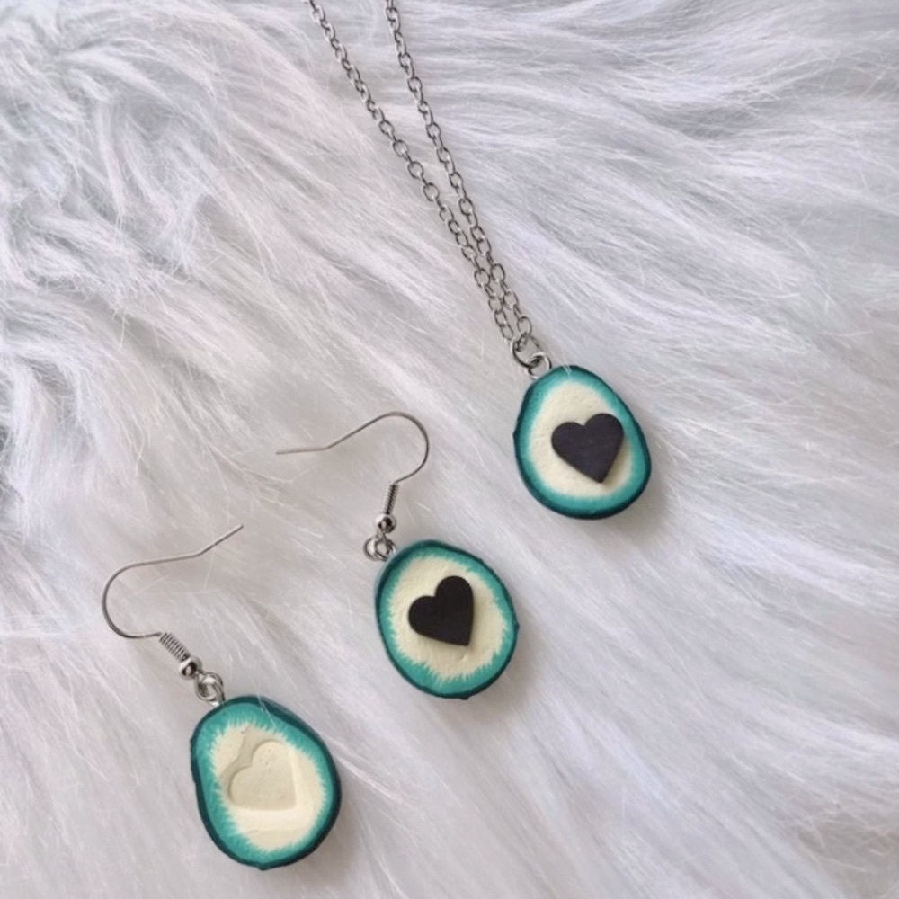 🥑 Avocado Heart Seed Jewelry Set 🥑